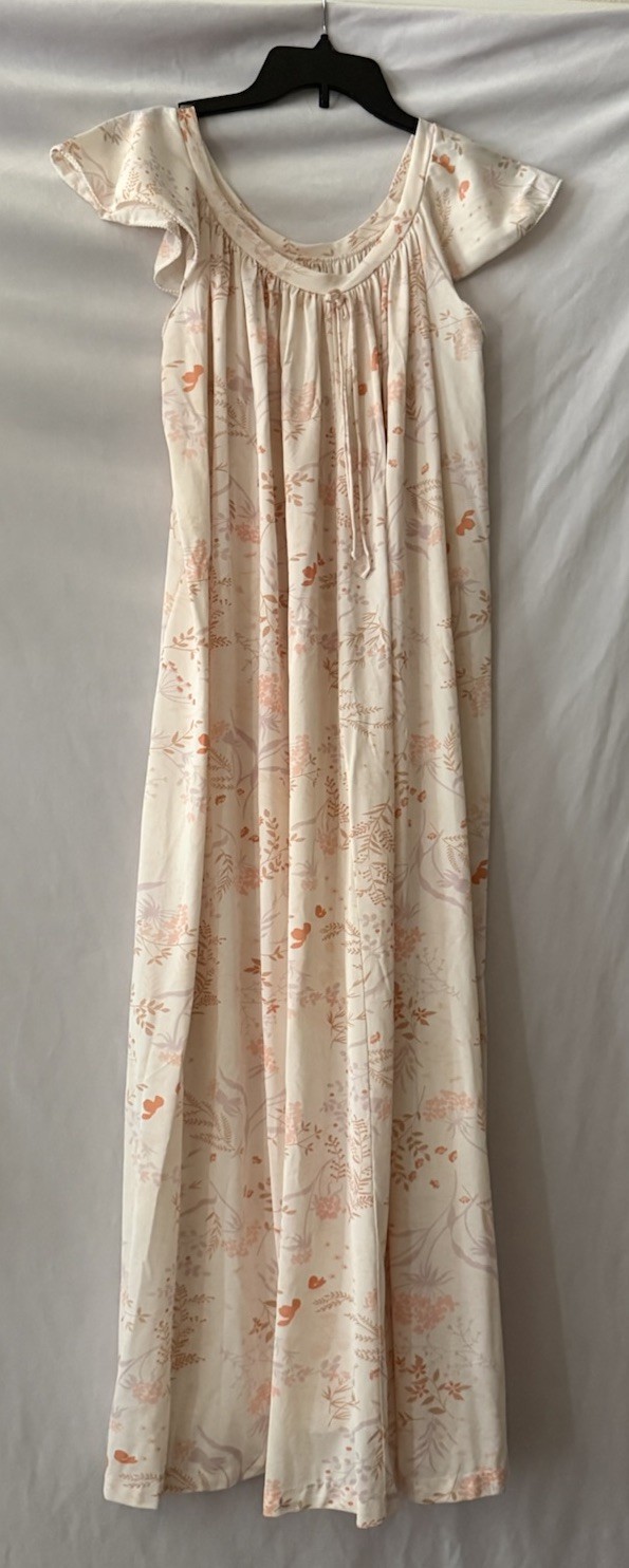 Vintage Miss Elaine Nylon Floral Nightgown