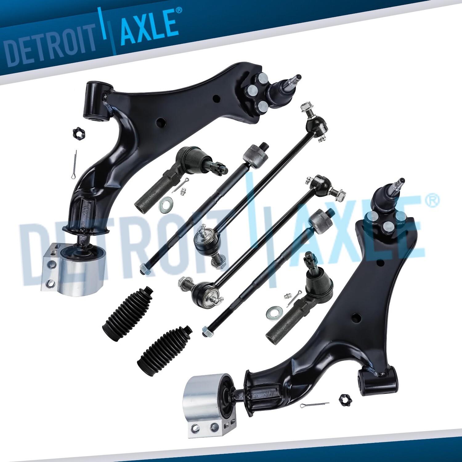 Front Lower Control Arms Sway Bars + Tie Rods for Chevy Equinox GMC Terrain 2.4L