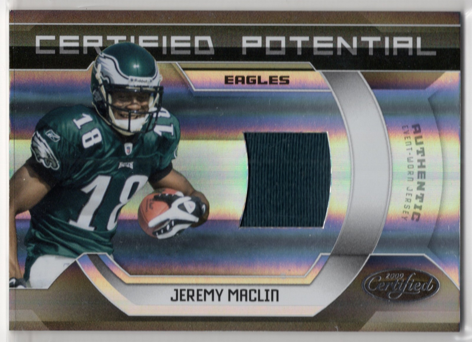 2009 Certified Potential 25 Jeremy Maclin Event-Worn Jersey 074/100 Eagles