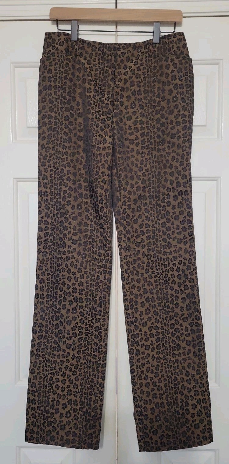 Vintage Fendi ROMA Jeans Leopard Print Pants Trousers Y2K Mid Rise Made Italy 46