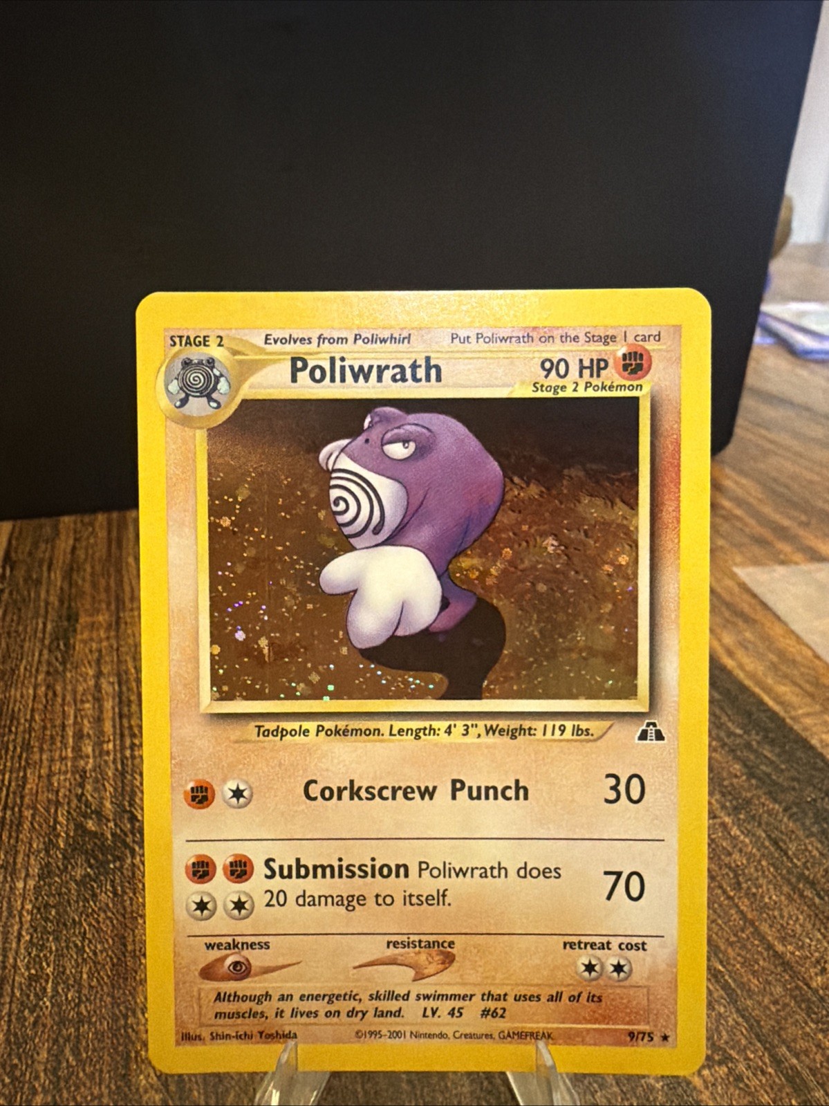 2001 Pokemon Poliwrath 9/75 Holo Neo Discovery Unlimited WOTC Vintage 2001 Pokemon Poliwrath 9/75 Holo Neo Discovery Unlimited WOTC Vintage