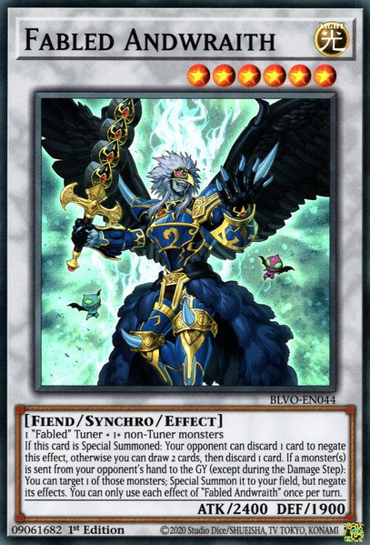 Fabled Andwraith - BLVO-EN044 - Super Rare - 1st Edition Near Mint