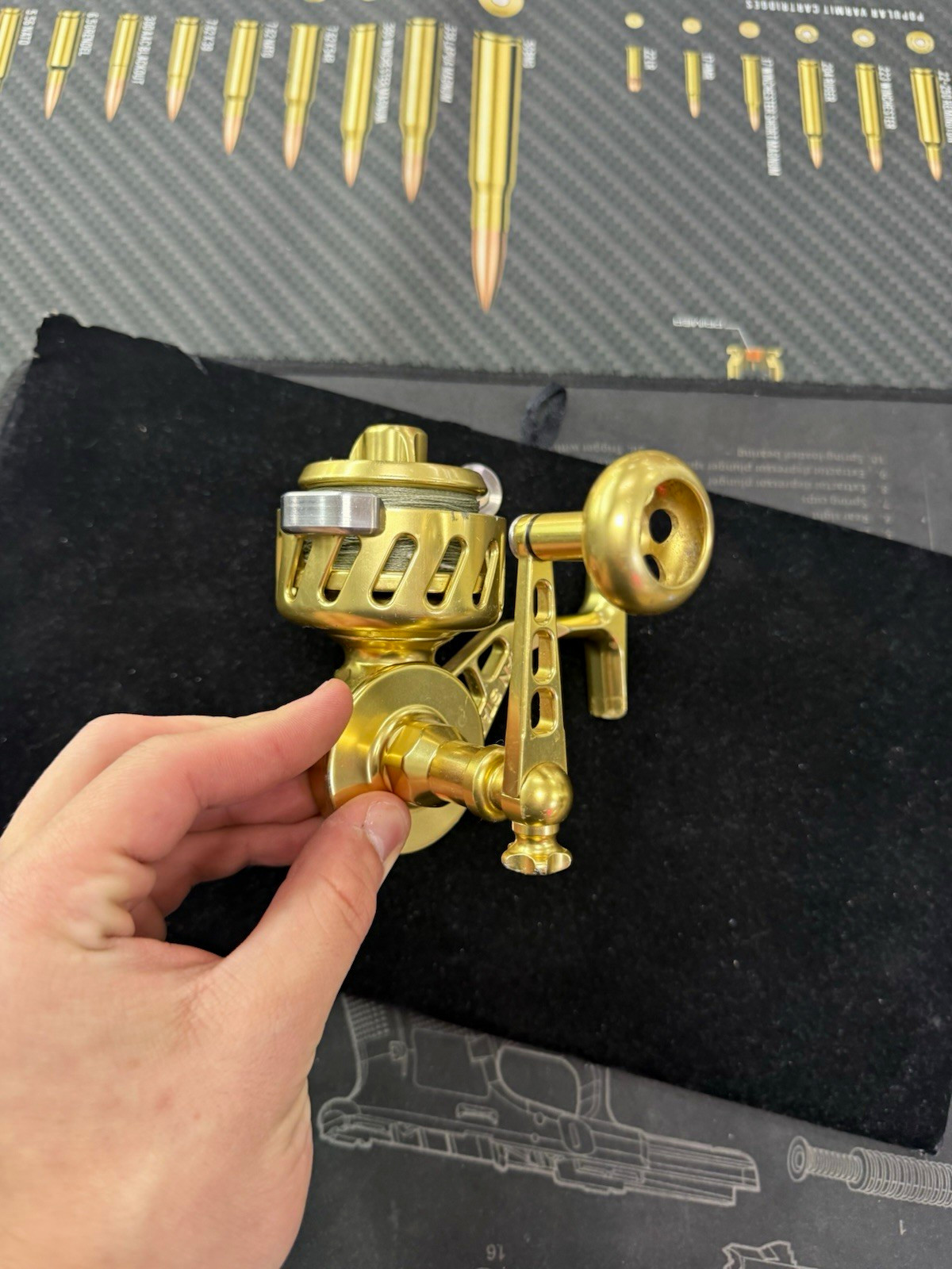 Rare Van Staal VS100 Gold Spinning Reel USA Made Bail-Less Serial #7850
