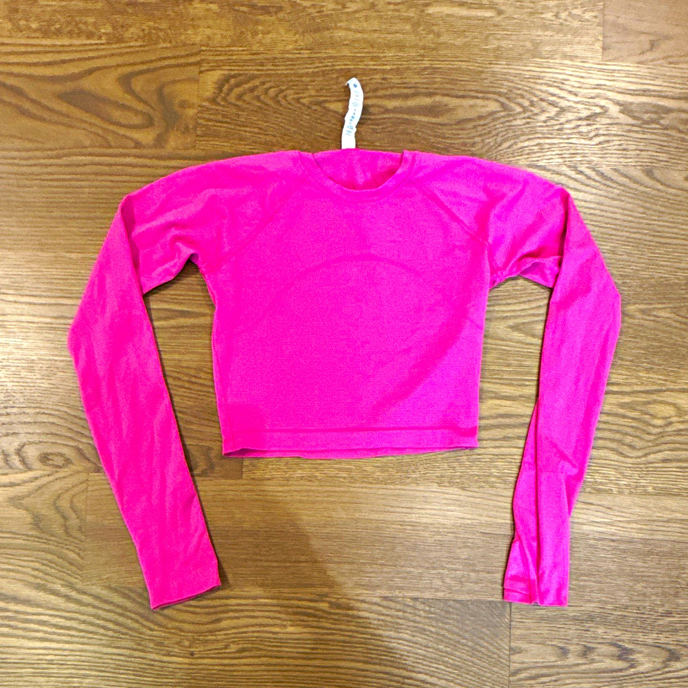 Lululemon Swiftly Tech Cropped Long Sleeve Crew Neck Stretch Yoga Top 6 Pink