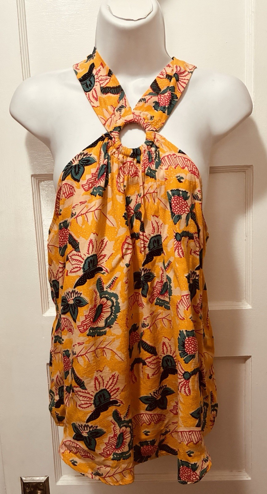 Anthropologie Maeve Spring Summer Golden Halter Racerback Blouse Top Shirt 6 S Anthropologie Maeve Spring Summer Golden Halter Racerback Blouse Top Shirt 6 S