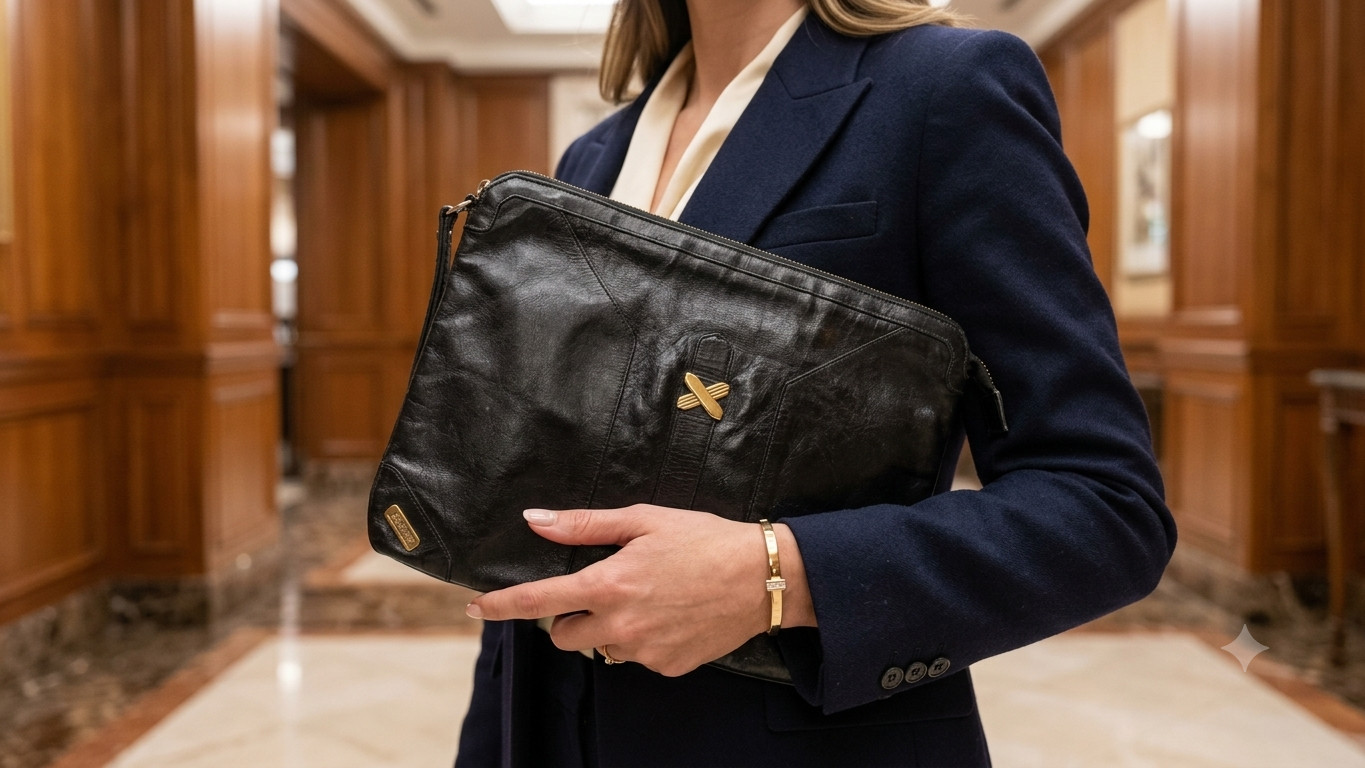 1980\'s Vintage Phillippe Leather Clutch 1980\'s Vintage Phillippe Leather Clutch