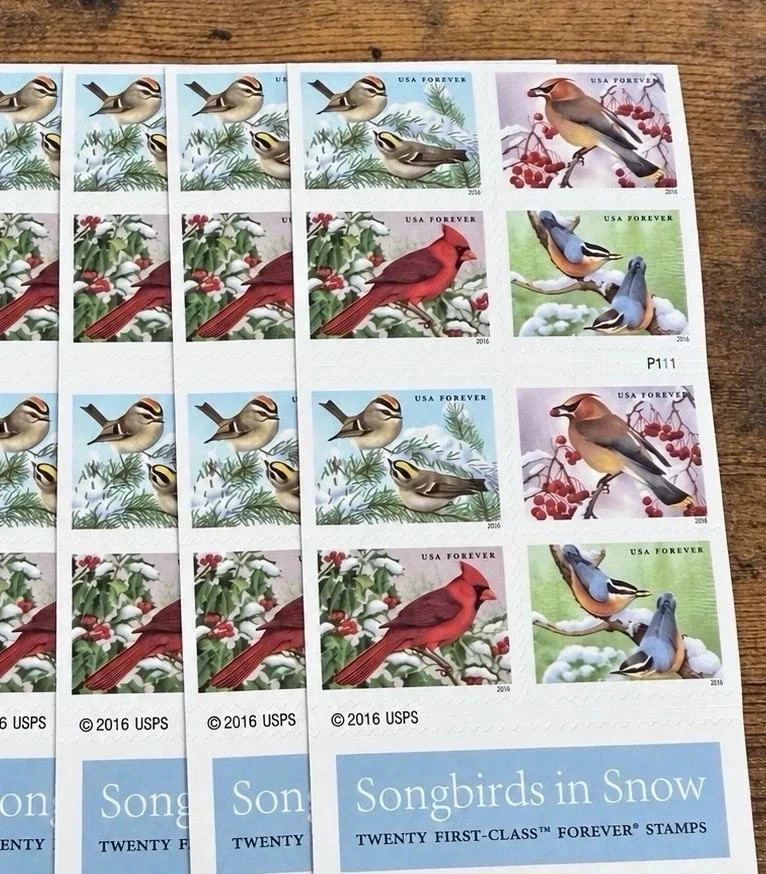 Genuine USPS Forever Stamps – Songbirds – 5 Sheets of 20 – 100 Stamps Genuine USPS Forever Stamps – Songbirds – 5 Sheets of 20 – 100 Stamps