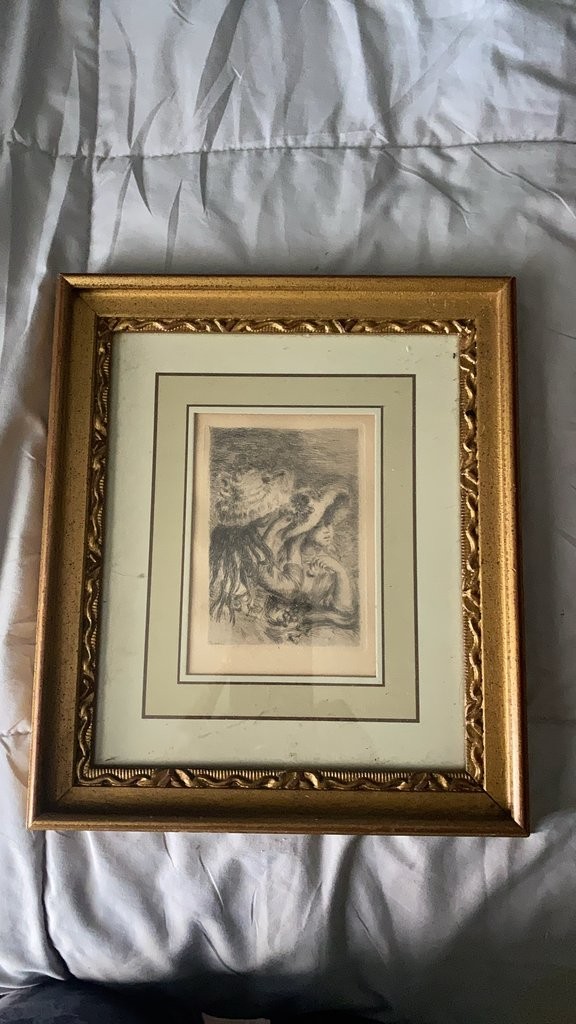 Framed Etching by Pierre Auguste Renoir Framed Etching by Pierre Auguste Renoir