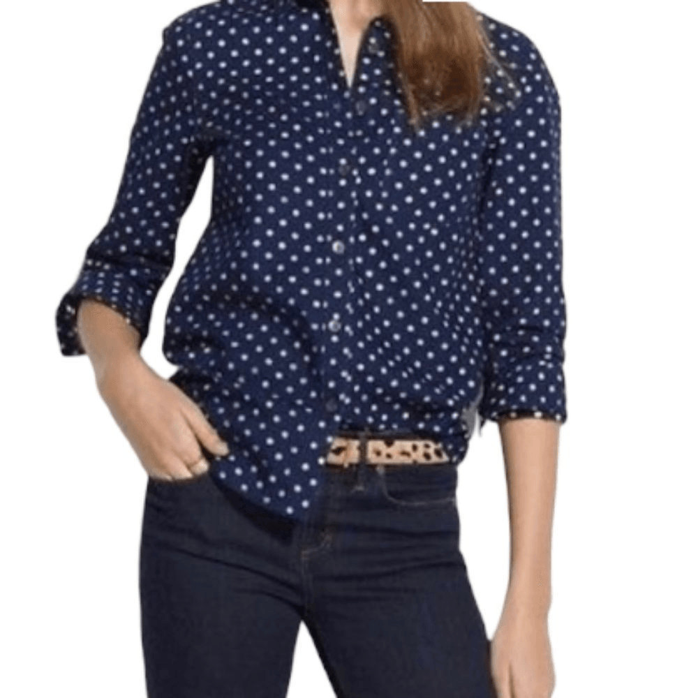MADEWELL dotted blue chambray denim button up boyshirt XS 09237 MADEWELL dotted blue chambray denim button up boyshirt XS 09237