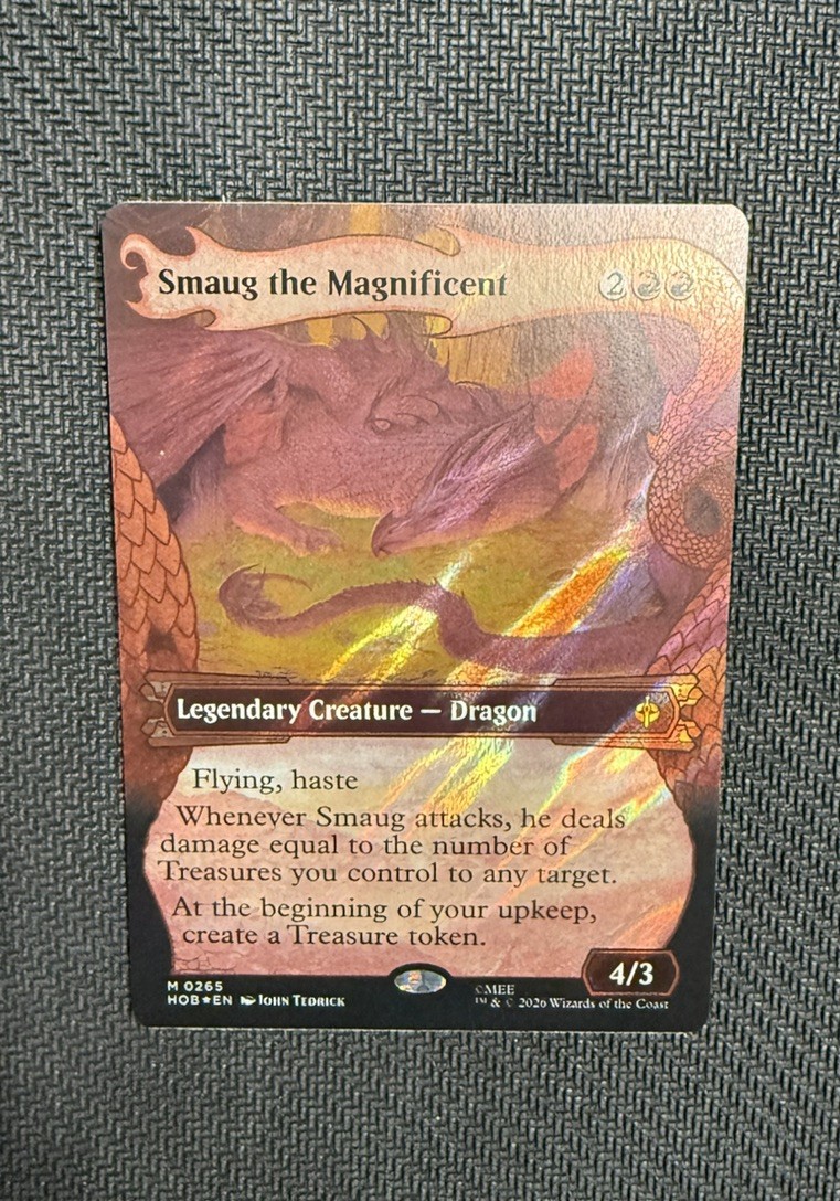 Smaug the Magnificent 0265 The Hobbit Rare Surge Foil Showcase MTG NM Smaug the Magnificent 0265 The Hobbit Rare Surge Foil Showcase MTG NM