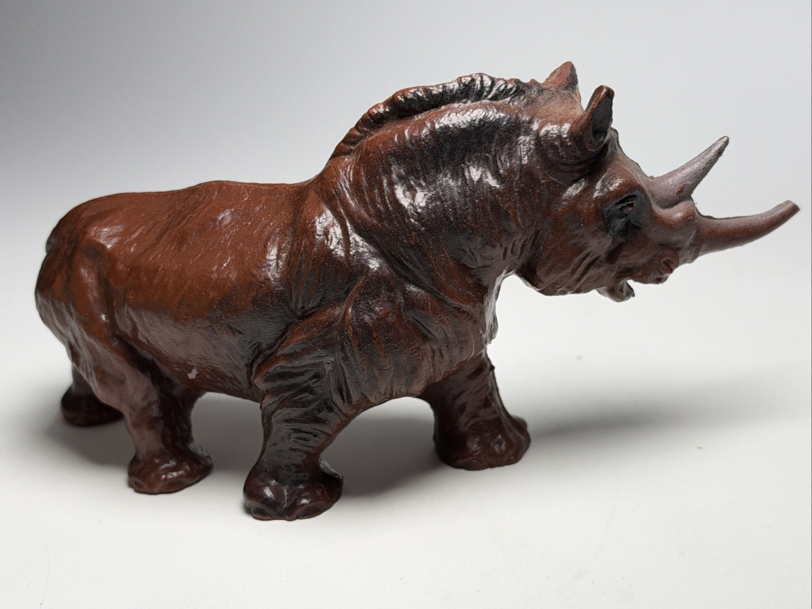 Vintage 1950s J.H. Miller Wax Plastic Dinosaur Woolly Rhinoceros Rhino w/ Damage Vintage 1950s J.H. Miller Wax Plastic Dinosaur Woolly Rhinoceros Rhino w/ Damage