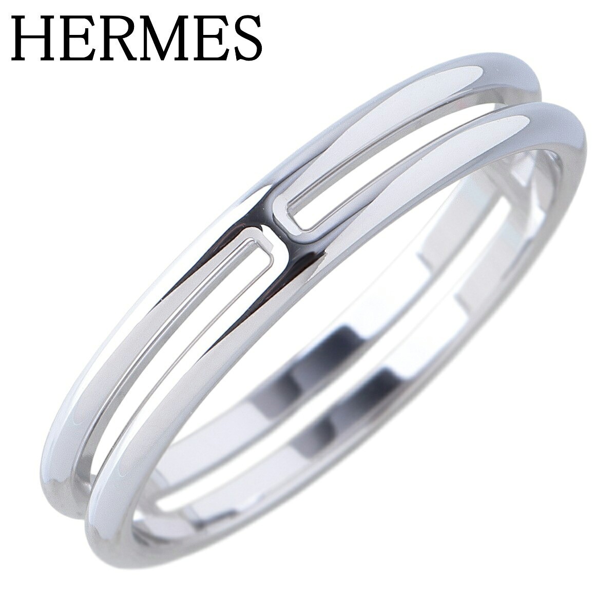 HERMES Ariane Ring K18 White Gold Au750 US 8-8.25
