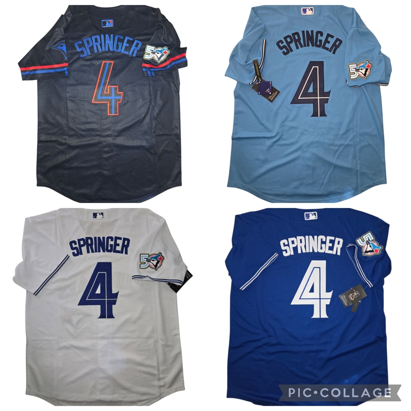 Season End Sale Blue Jays Springer Jersey 50 Patch Powder Royal Blue White City Season End Sale Blue Jays Springer Jersey 50 Patch Powder Royal Blue White City