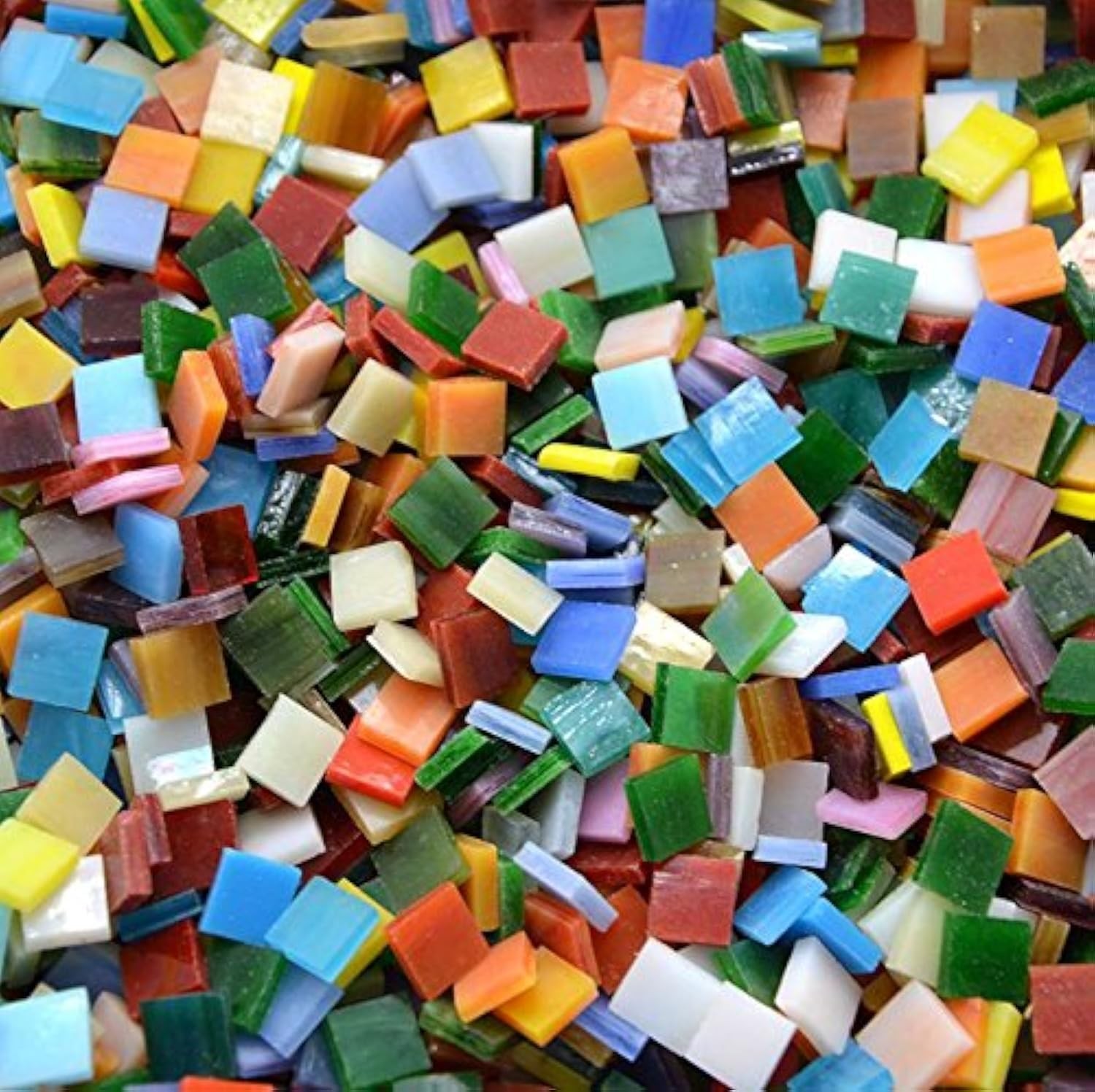 800 Pcs Rainbow Square Mosaic Tiles 1 x 1 cm