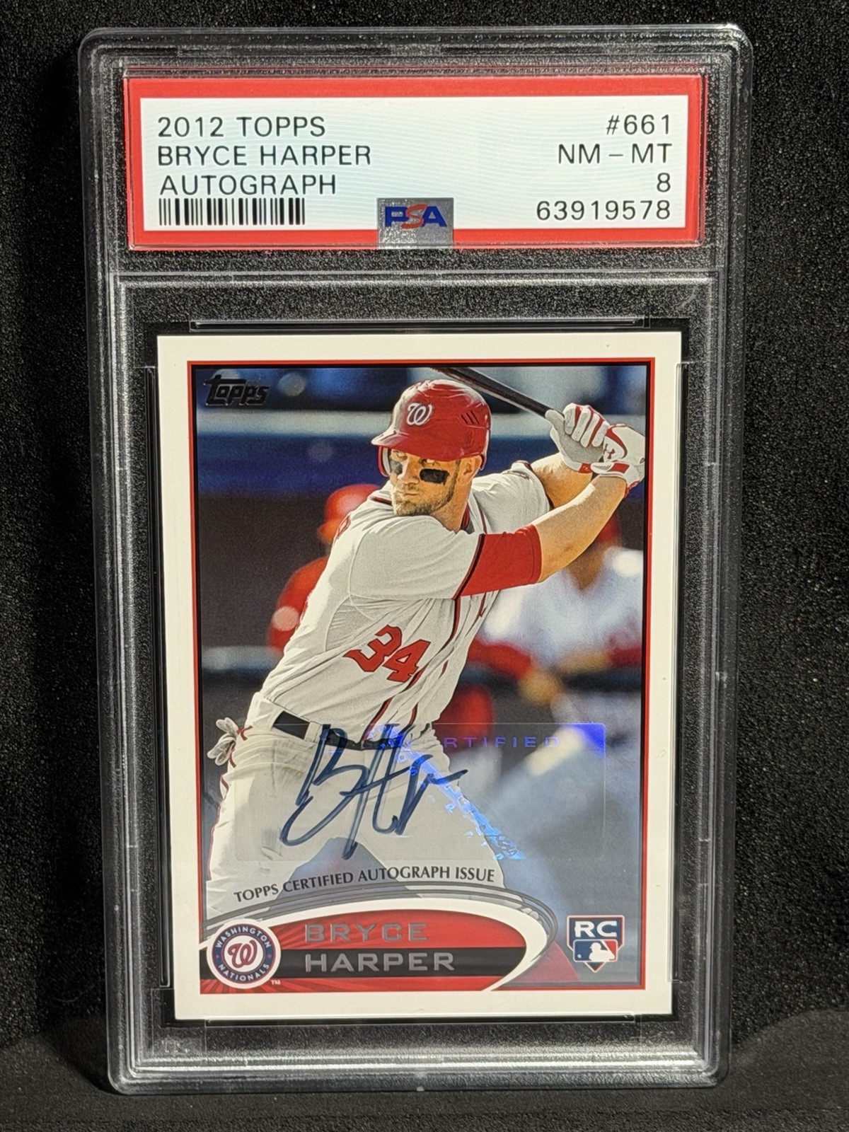 2012 Topps - Bryce Harper #661 Autograph - Batting, Red Helmet (AU, RC) - PSA 8 2012 Topps - Bryce Harper #661 Autograph - Batting, Red Helmet (AU, RC) - PSA 8