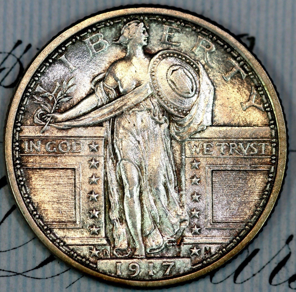 1917-D T1 FH PRISTINE+ GEM BU MS STANDING LIBERTY QUARTER DC277 FROM HOARD