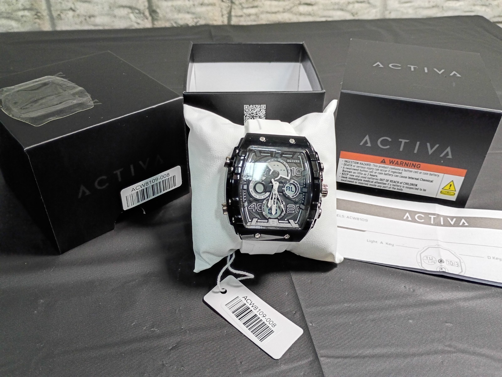 BNIB Activa X Invicta Digital Essentials Men's Watch - 45mm, White ACW8109-008