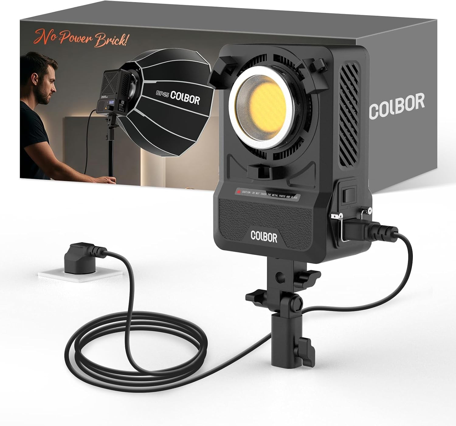 COLBOR 200W LED Video Light Built-in Power Adapter Design Bi-Color 2700K-7000K