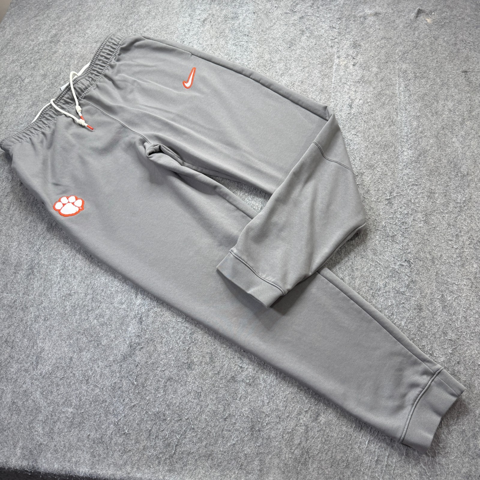 Clemson Tigers Nike Jogger Men L Gray Fleece Tapered Sweatpants 32