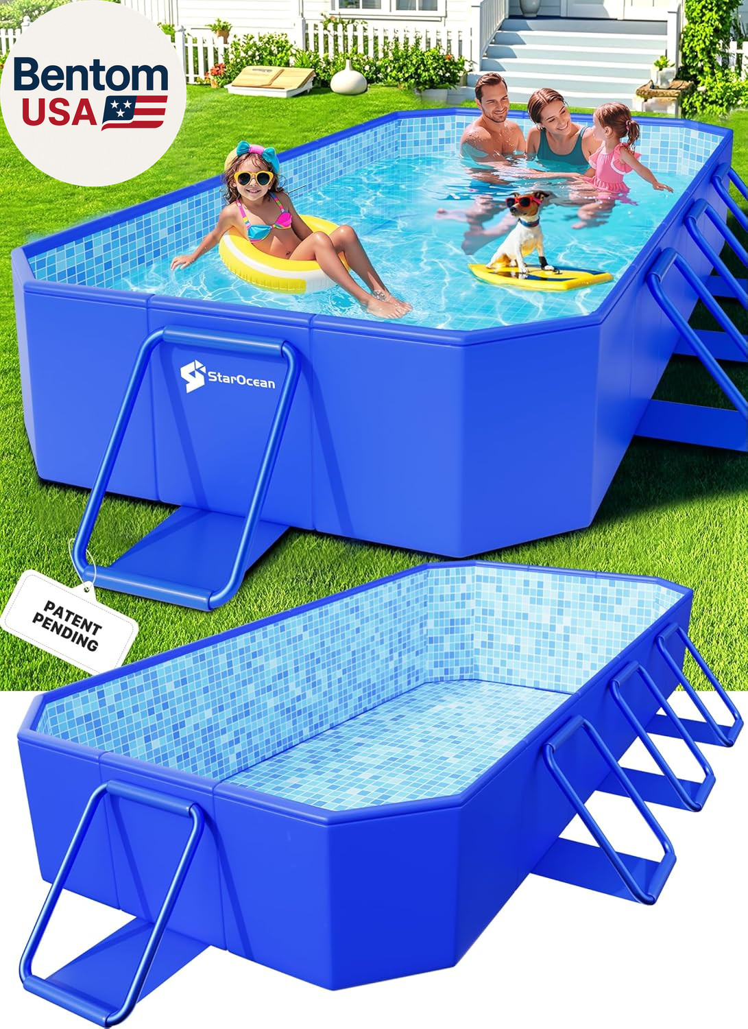 Large Foldable Pool – Extra Large Non Inflatable Swimming Pool for Kids and Adul