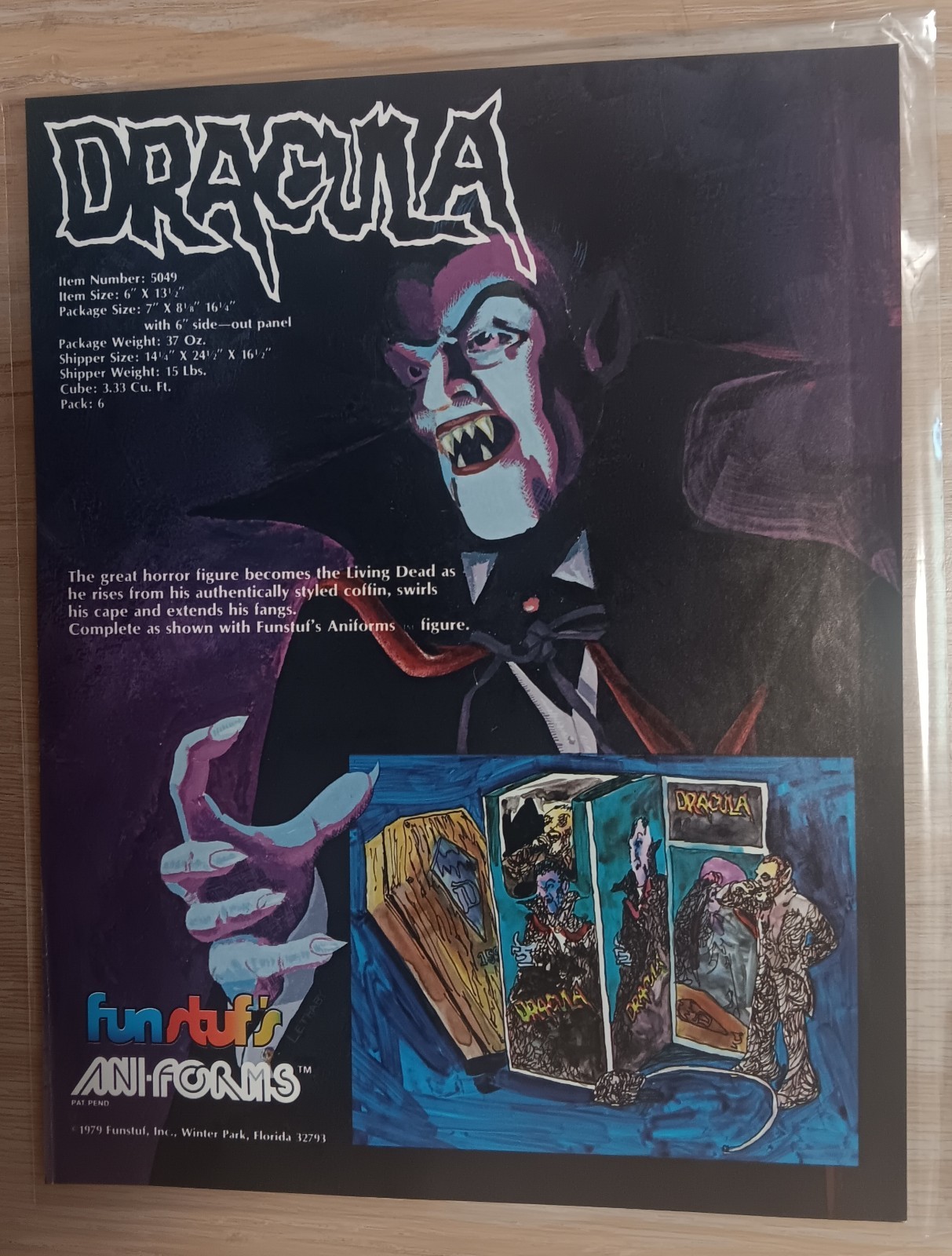Rare 1979 Fun Stuf DRACULA Aniforms Dealer Trade Catalog 1 Sheet Salesman Info