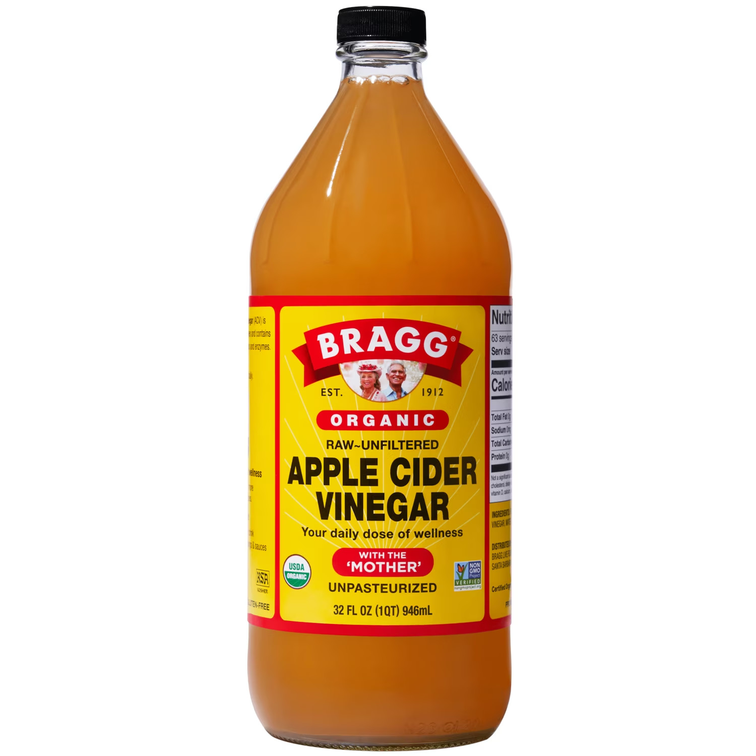 Bragg Organic Apple Cider Vinegar with The Mother, Raw and Unfiltered, 32 fl oz Bragg Organic Apple Cider Vinegar with The Mother, Raw and Unfiltered, 32 fl oz