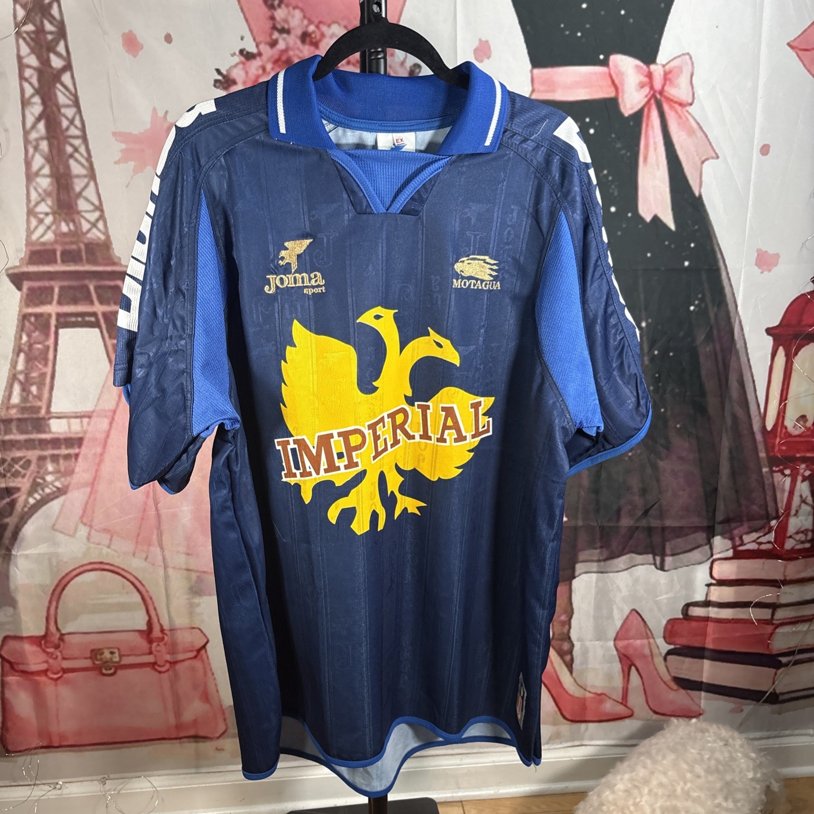 Vintage 2001 FC Motagua Honduras Joma Imperial Soccer Jersey Navy Blue Rare