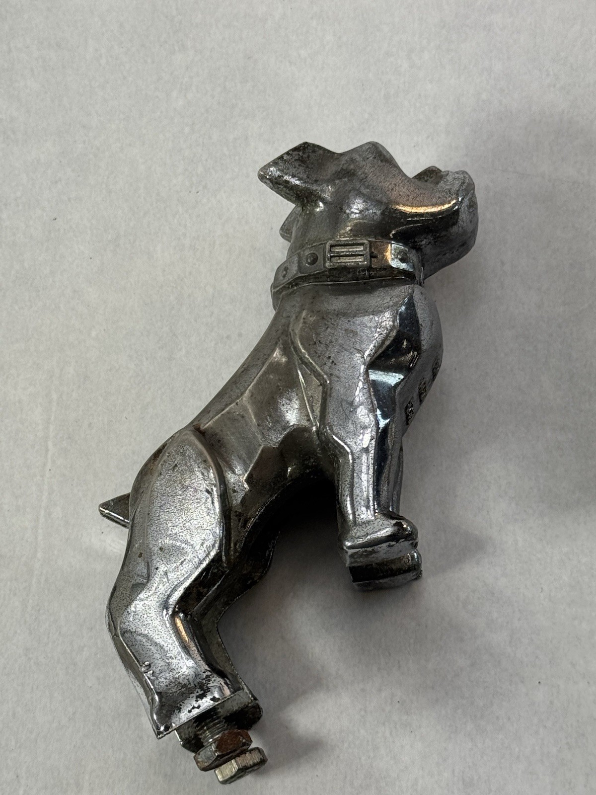 Vintage Mack Truck Original Metal Bull Dog Steel Chrome Hood Ornament Emblem