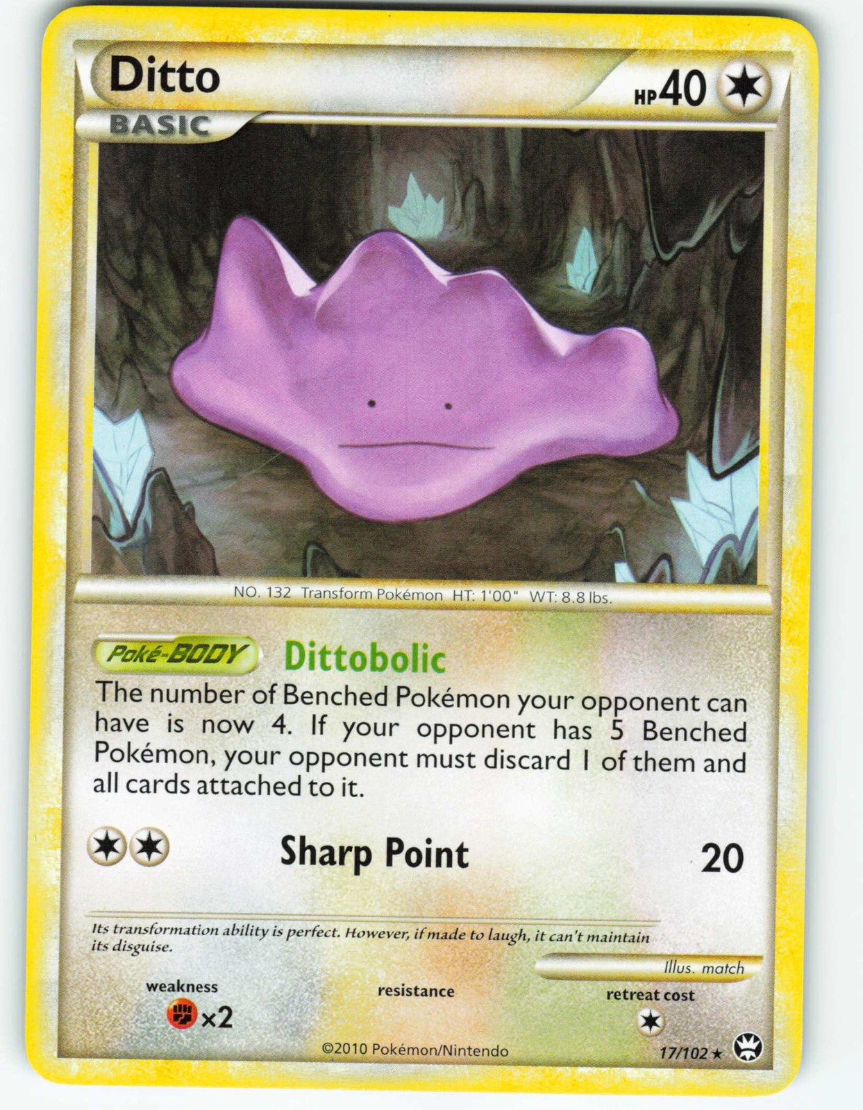 Ditto - 17/102 HS-Triumphant - Pokémon TCG - 2010 Ditto - 17/102 HS-Triumphant - Pokémon TCG - 2010