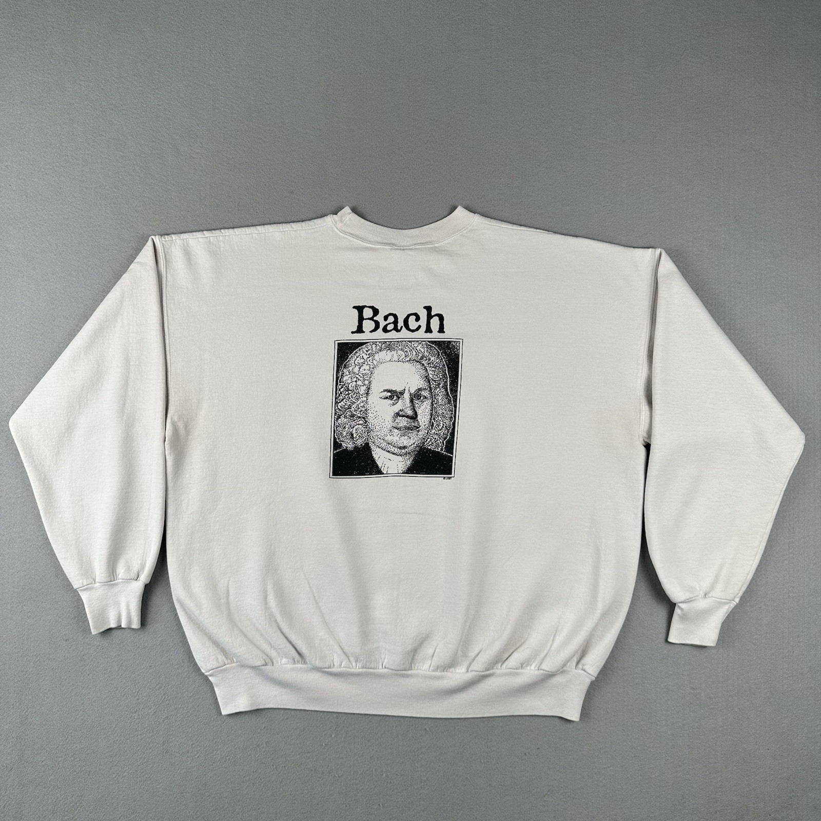 Vintage Front Bach Pun Sweatshirt Crewneck Mens XL Novelty Johan Sebastian Bach