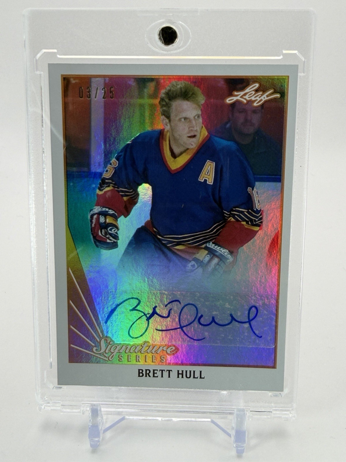 Brett Hull 2015-16 Leaf Signatures Series Autograph 1990 Red #LT-BH1 Auto /25