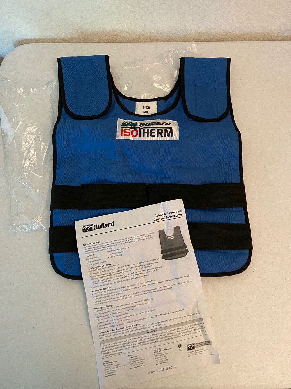 Bullard Isotherm Cooling Vest NO Cooling Packs M/L Preowned