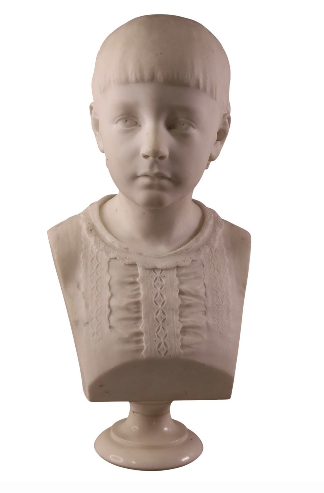 Launt Thompson - Large 19th Century Antique Carved Marble Bust Of A Girl - c1875 Launt Thompson - Large 19th Century Antique Carved Marble Bust Of A Girl - c1875