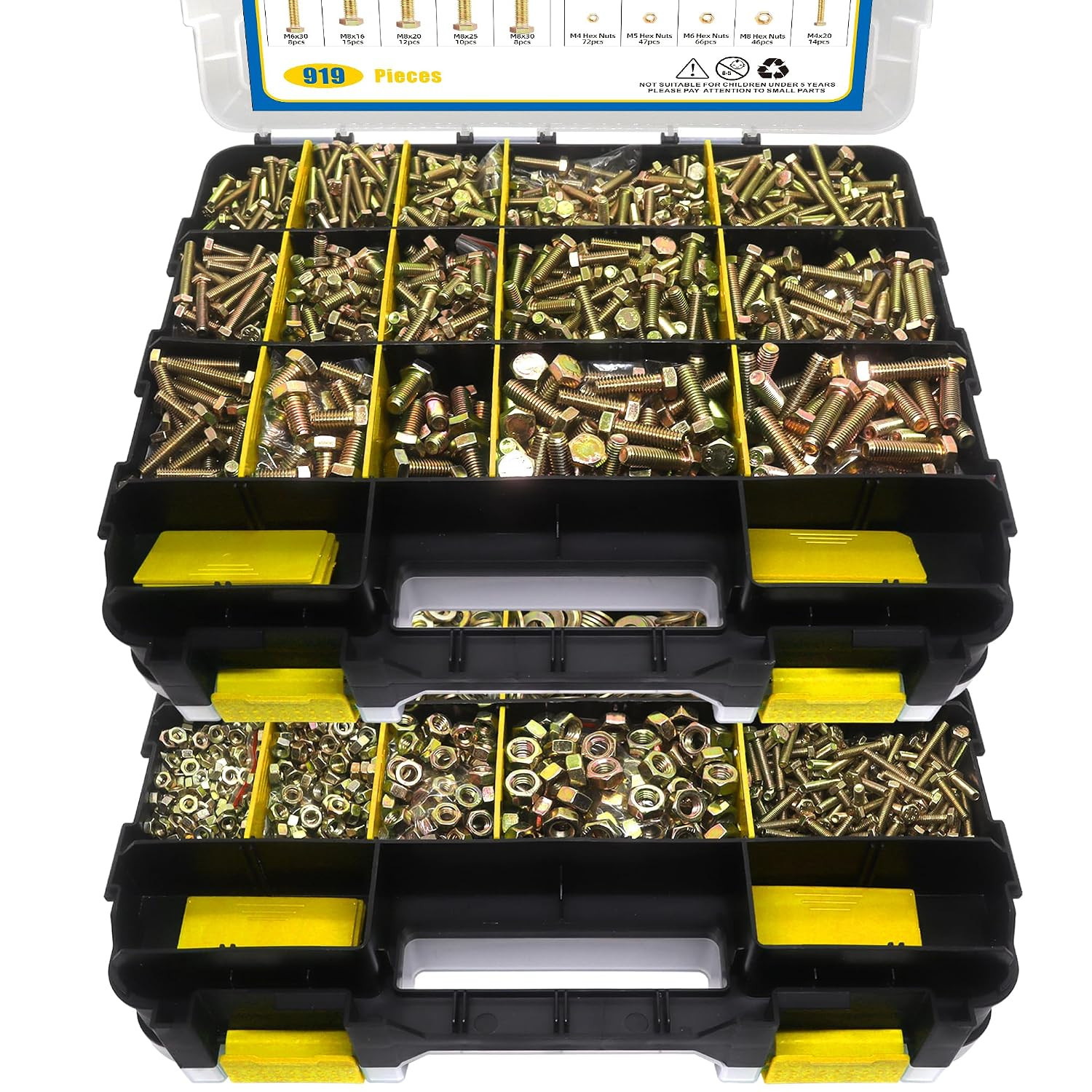 919 Pcs Grade 8.8 Metric Bolt Assortment, M4 M5 M6 M8 Heavy Duty Bolts and Nuts 919 Pcs Grade 8.8 Metric Bolt Assortment, M4 M5 M6 M8 Heavy Duty Bolts and Nuts