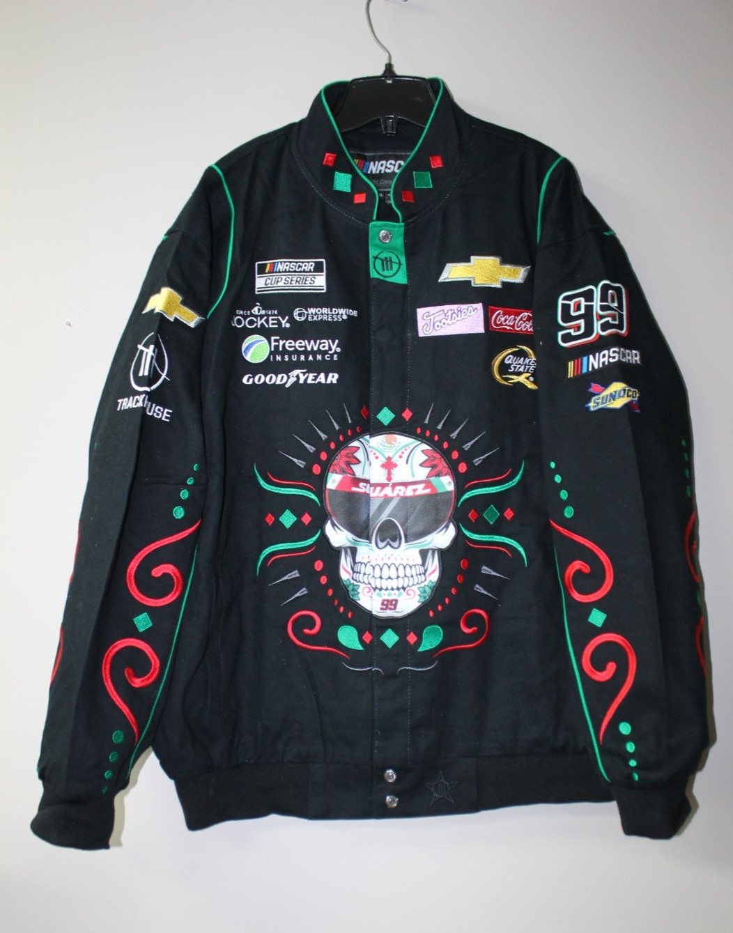 New Nascar Daniel Suarez #99 Mexico Cotton Twill Full Snap Jacket men's M