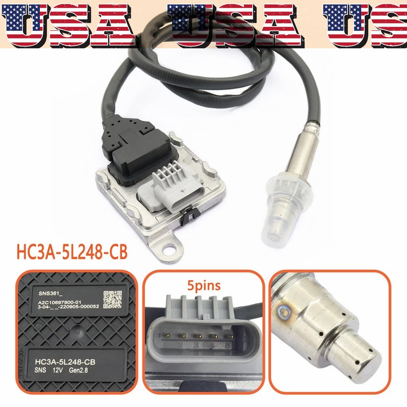 Fit 2017-19 Ford F250 F350 Super Duty NOX018 Nitrogen Oxide Sensor HC3A-5L248-CB