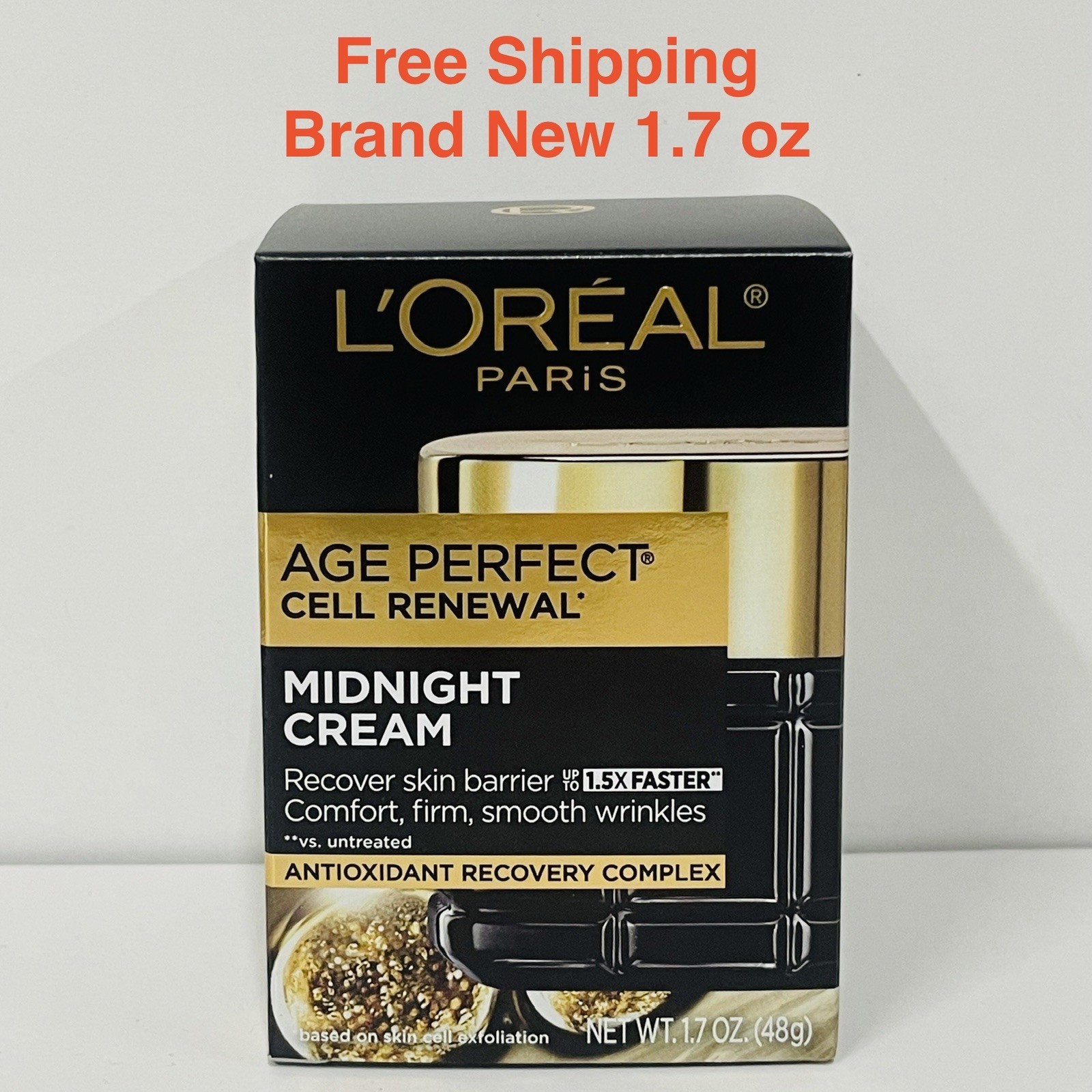 L\'Oreal Paris Age Perfect Cell Renewal Midnight Cream, Antioxidant 1.7 oz NEW
