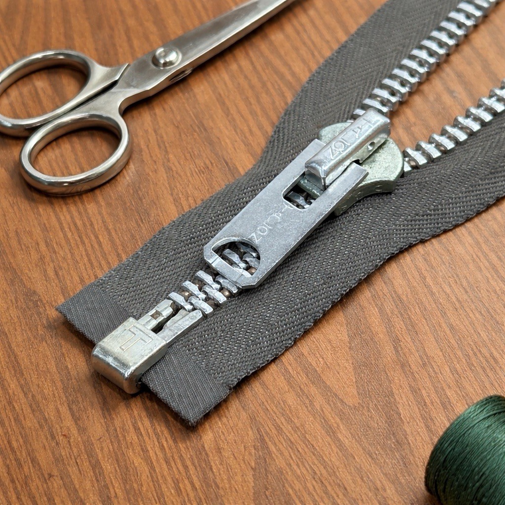 Vtg 50s Talon Thick Separating Zipper Grey 19” NOS Deadstock