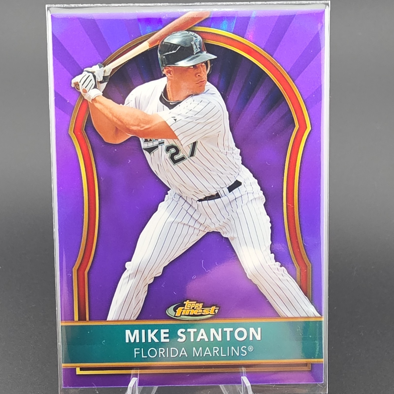 Giancarlo Mike Stanton, 2011 Topps Finest No. 44 Purple 1/5 Super Low Pop Giancarlo Mike Stanton, 2011 Topps Finest No. 44 Purple 1/5 Super Low Pop