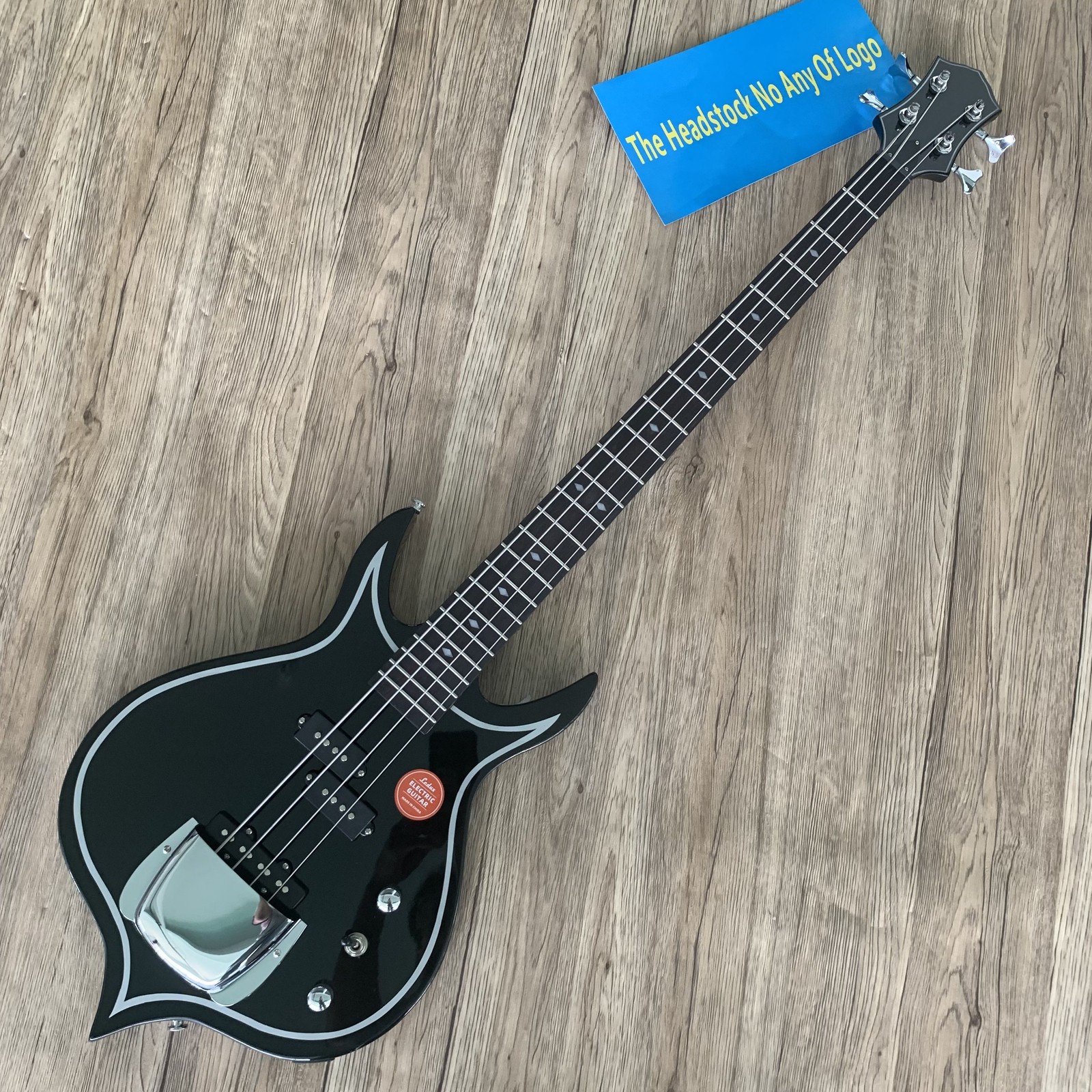 Punisher Solid 4-String Electric Bass Guitar Stainless Rounded Fret Edge Black