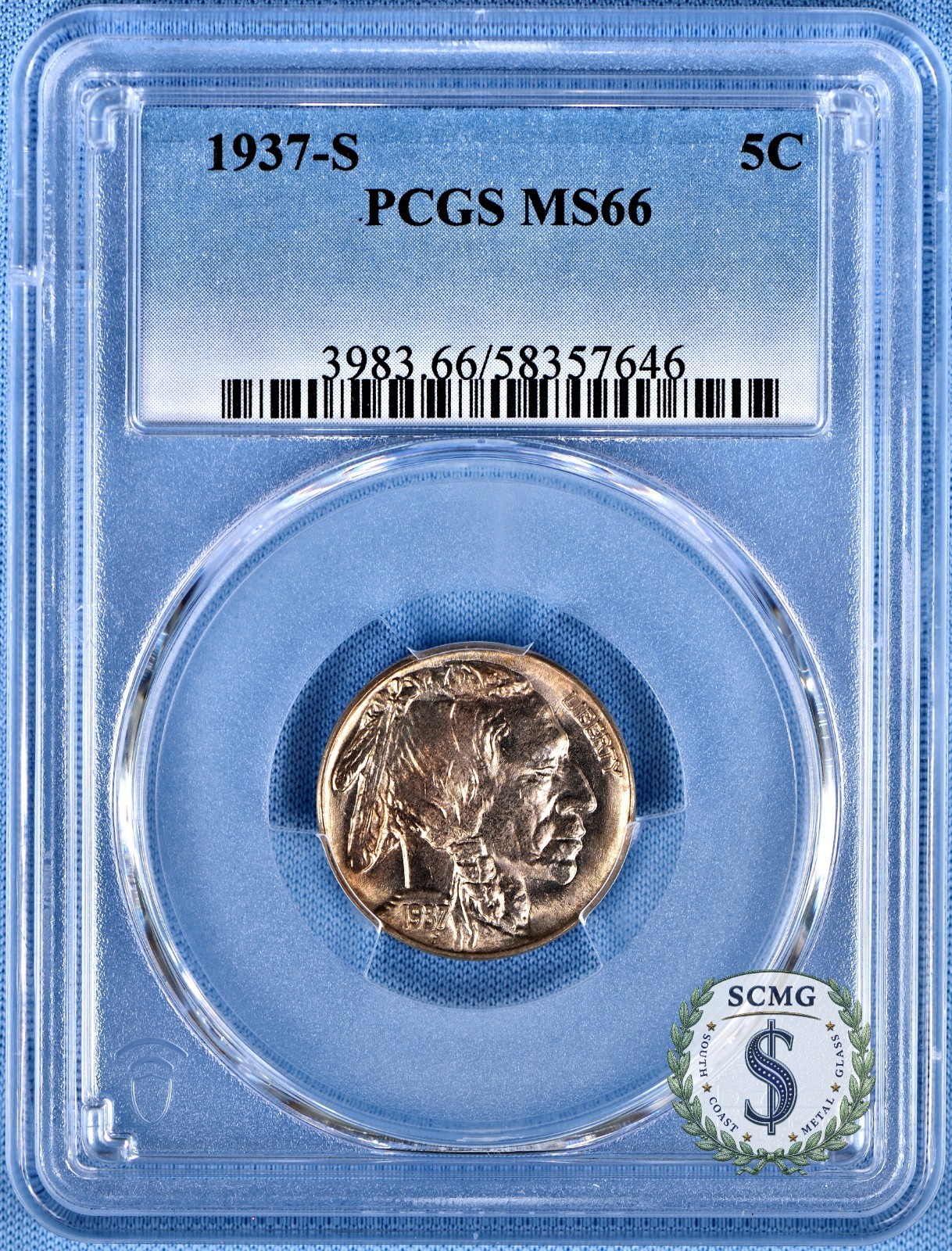 1937-S Buffalo Nickel PCGS MS66 - Premium Gem Flash