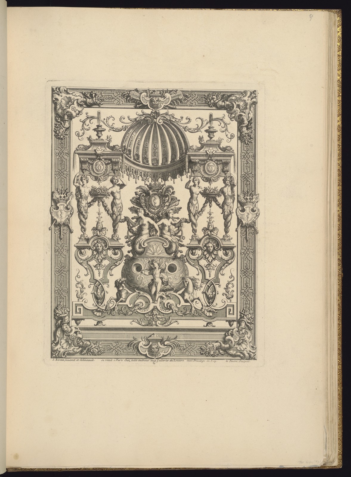 Pierre Lepautre 1710s Vintage Grotesque Panel Design Reprint Wall Art