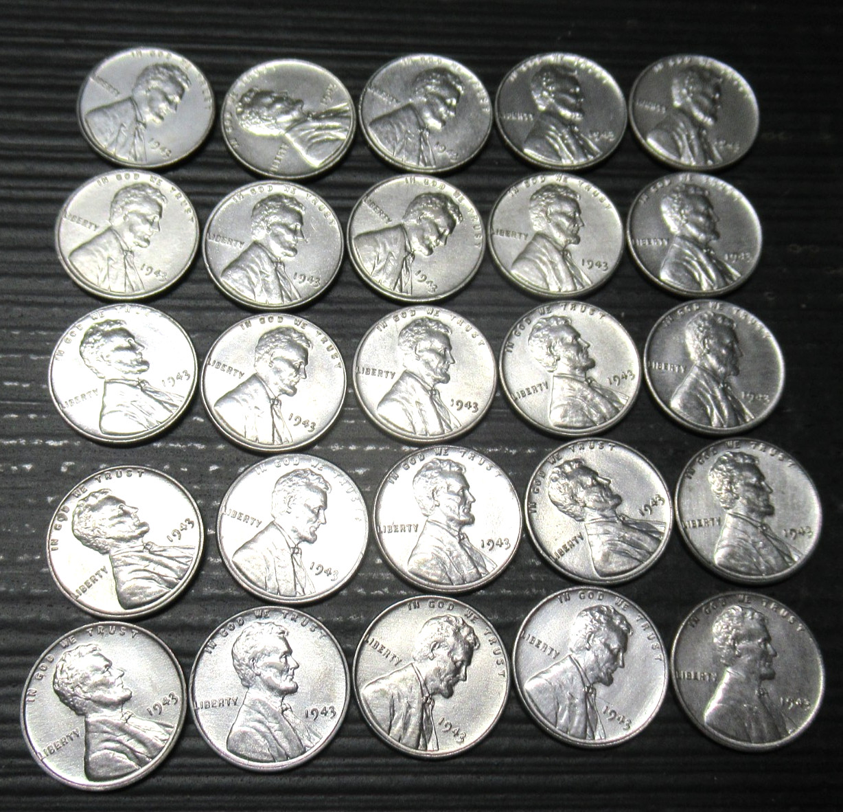 RARE UNC./CHOICE BU 1943-P STEEL PENNY ROLL (50) COINS EXCEPTIONALLY NICE SHINY