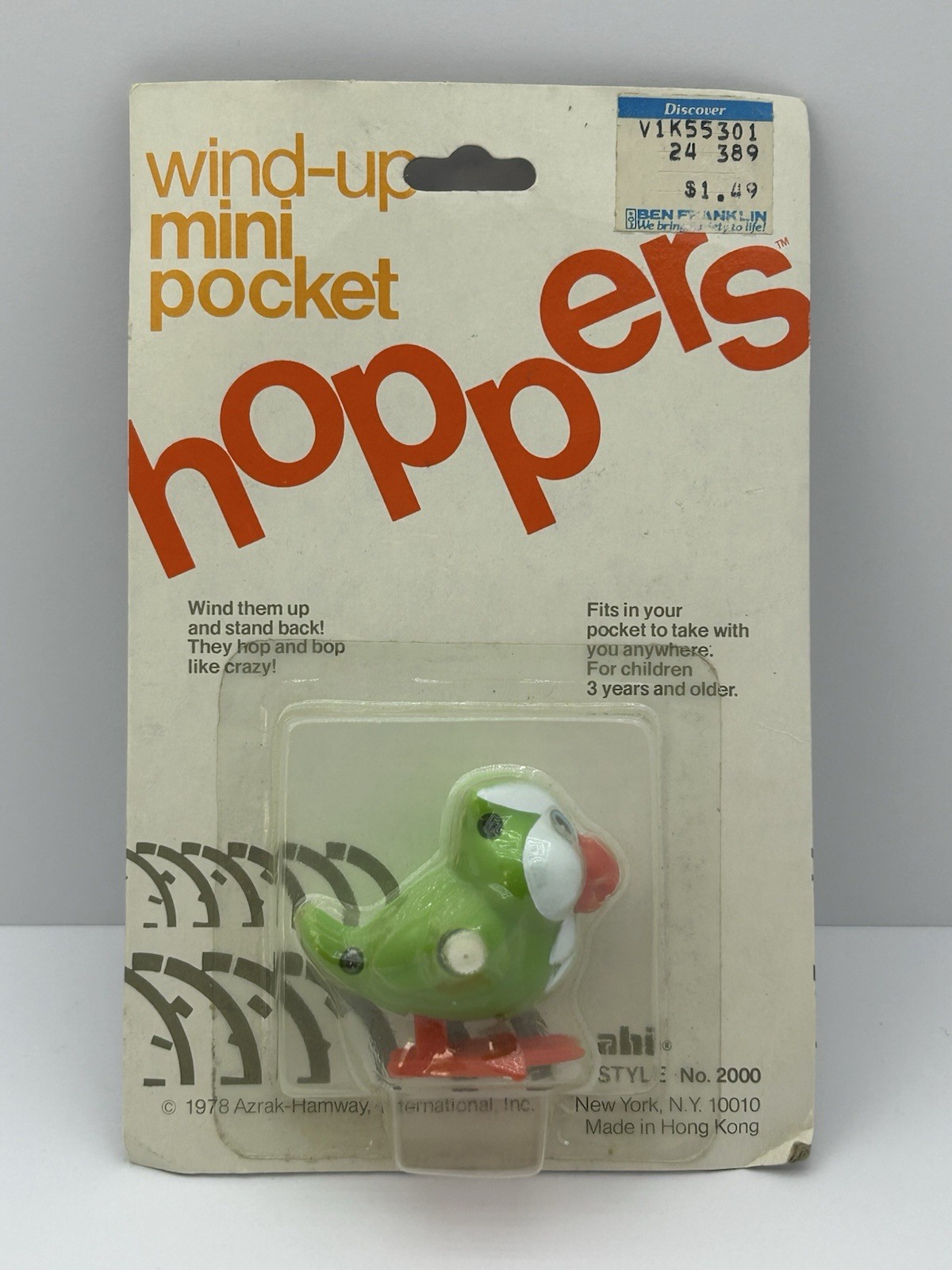 Wind Up Pocket Hoppers Wind Up Toy. VINTAGE 1978 New In Pkg.