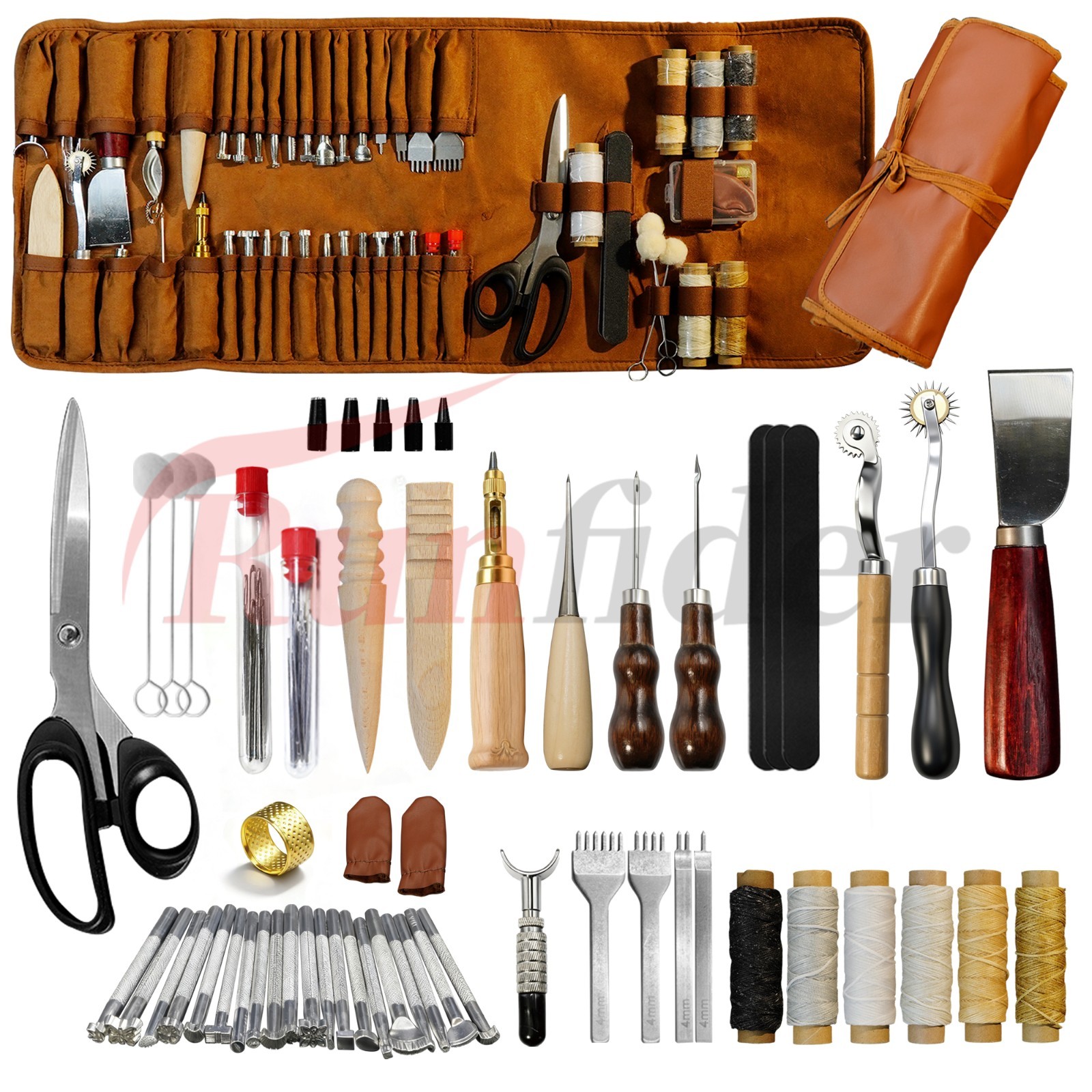 Professional 72-Piece Leather Crafting Tool Kit with Durable Storage Bag Professional 72-Piece Leather Crafting Tool Kit with Durable Storage Bag