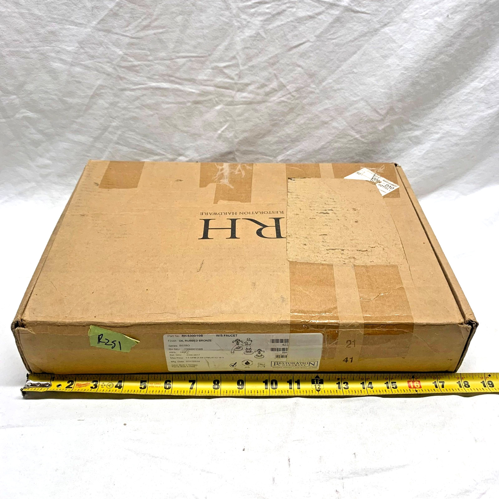 RH Restoration Hardware Bistro Cross Handle Wide Spread Faucet Oil Rubbed Bronze