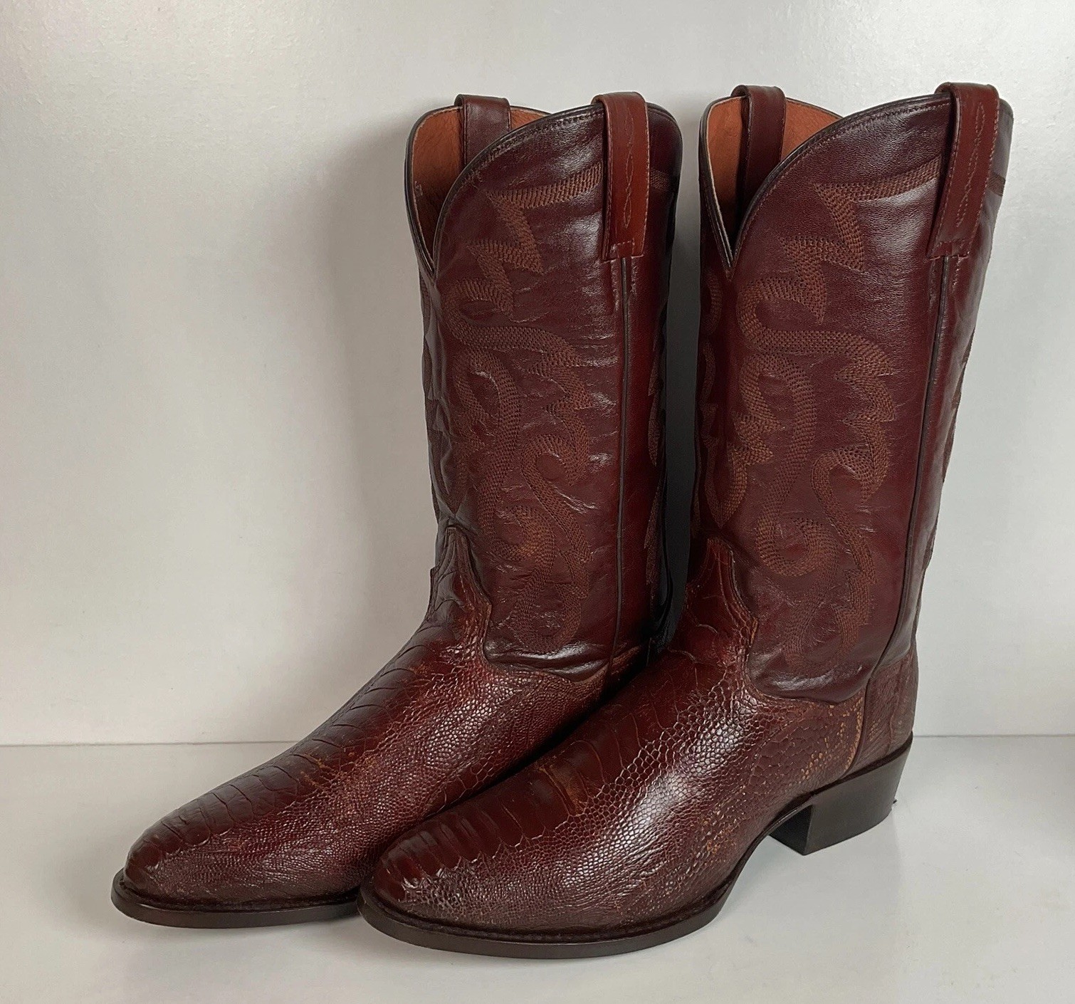 Dan Post Ostrich Leg Cowboy Boots | Exotic | Men’s 10 D