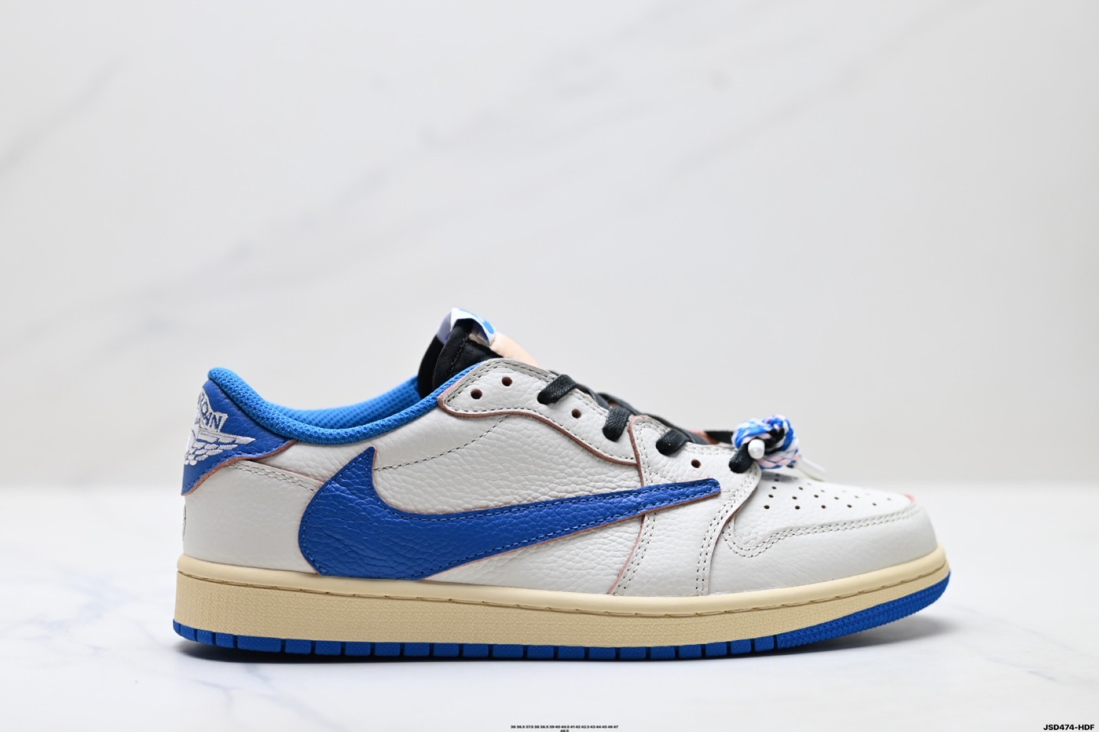 Travis Scott x Air Jordan 1 Low DM7866-104  White and blue casual shoes