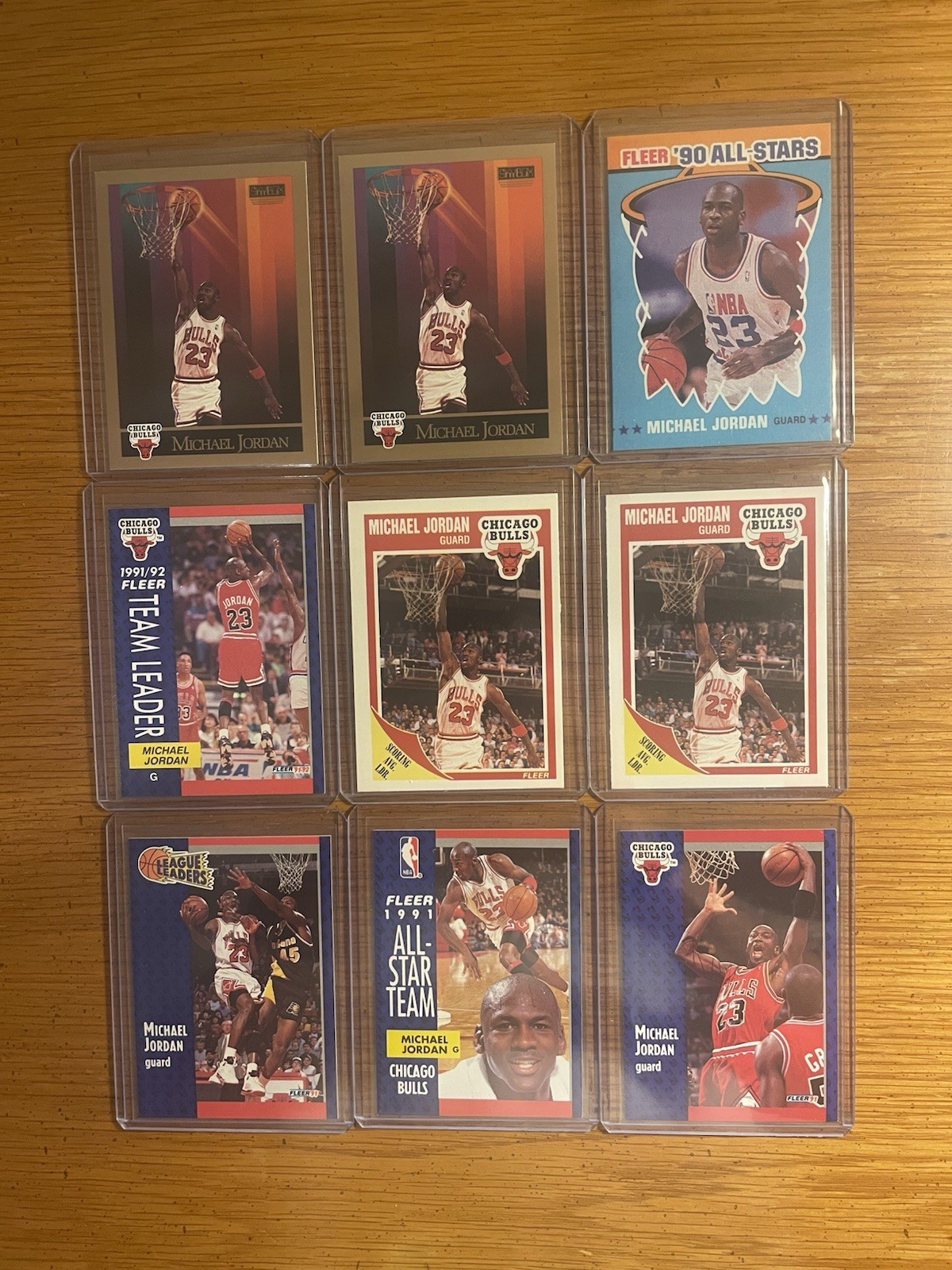 Michael Jordan Lot of (9) w/ (2) 1989-90 Fleer #21 & 1990-91 NMint BV$350.00 Michael Jordan Lot of (9) w/ (2) 1989-90 Fleer #21 & 1990-91 NMint BV$350.00