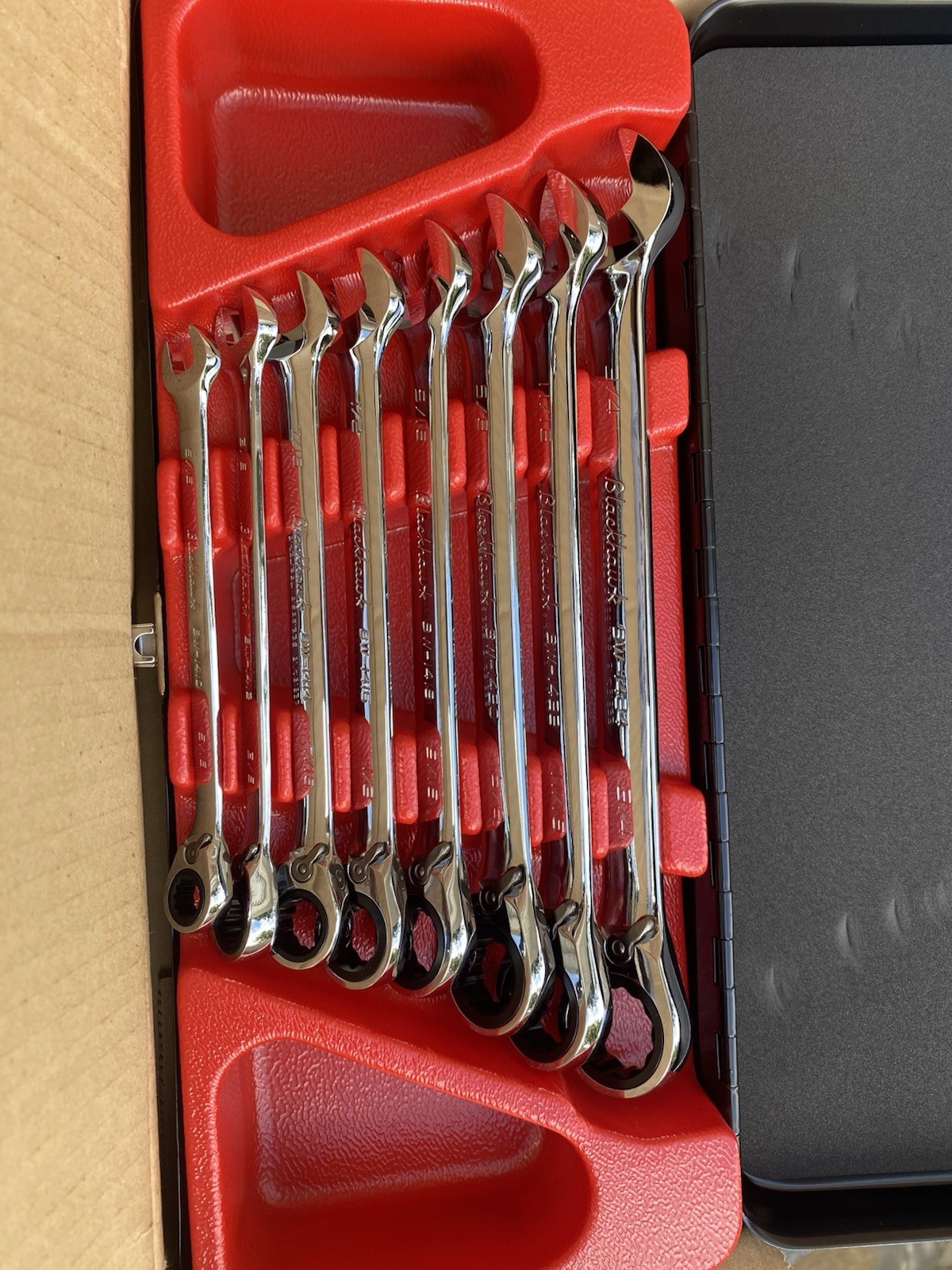 Blackhawk by Proto BW-1400 8pc SAE reversible ratcheting combination wrenches